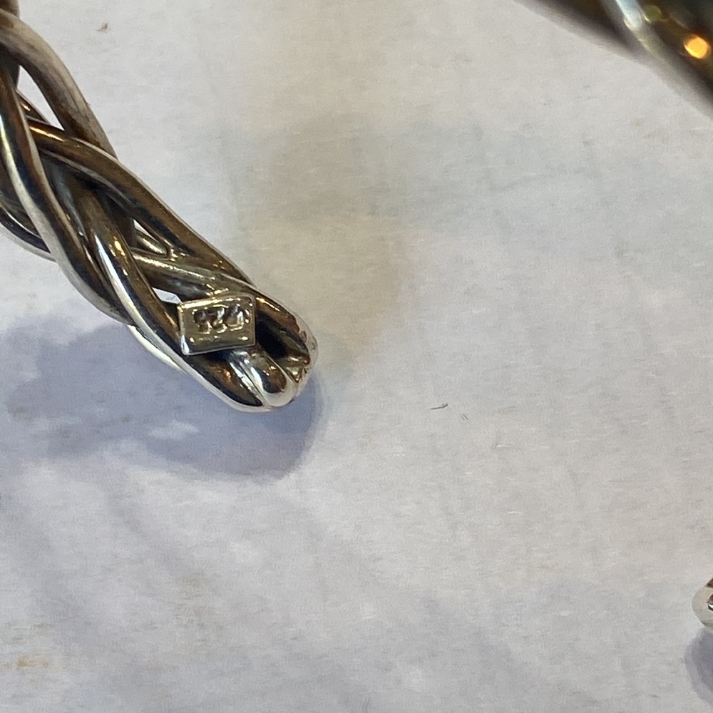 Solid Sterling Silver Chain Link Cuff Bracelet - image 5